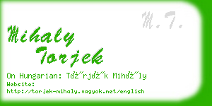 mihaly torjek business card